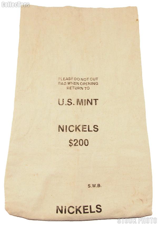Official US Mint $200 NICKELS Cotton Canvas Money / Coin Bag