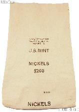 Official US Mint $200 NICKELS Cotton Canvas Money / Coin Bag