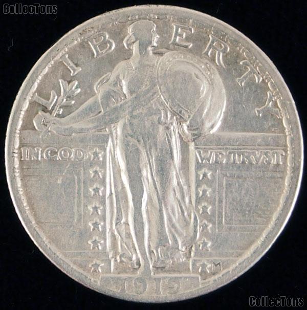 1919 Standing Liberty Silver Quarter Circulated Coin G 4 or Better