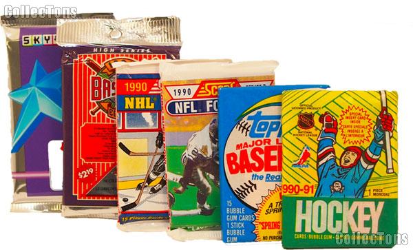 Sports Cards Pack of 6 Different Sealed Trading Cards MLB, NFL, NBA, NHL
