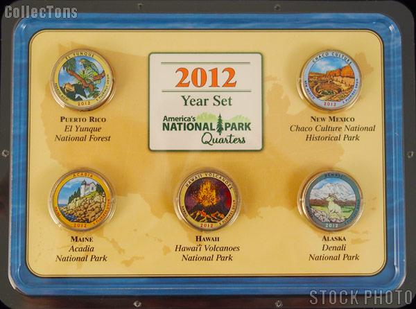 Colored Quarters 2012 National Park Colorized Quarter Year Set