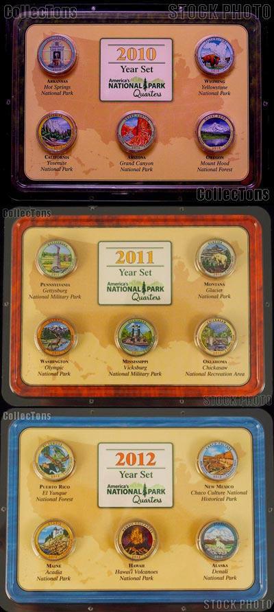 Colored Quarters 2010-2012 National Park Colorized Quarter 3 Year Set