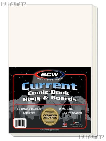 Current Age Comic Book Bag and Board Set - Pack of 50 by BCW