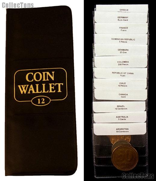 World Coin Starter Set with 12 Coins from 12 Different Countries (Set #1 A - G) in Coin Wallet