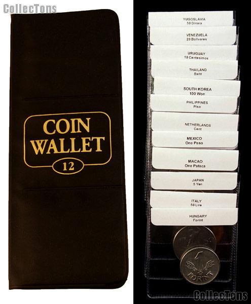 World Coin Starter Set with 12 Coins from 12 Different Countries (Set #2 H - Z) in Coin Wallet