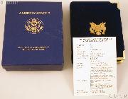 1989 American Eagle 1/10th oz Proof $5 Gold Bullion Coin OGP Replacement Box and COA