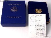 1998 American Eagle 1/4 oz Proof $10 Gold Bullion Coin OGP Replacement Box and COA