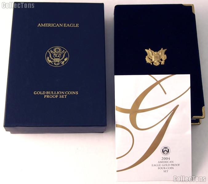 2004 American Eagle Gold Bullion 4-Coin Proof Set OGP Replacement Box and COA