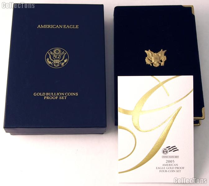 2005 American Eagle Gold Bullion 4-Coin Proof Set OGP Replacement Box and COA