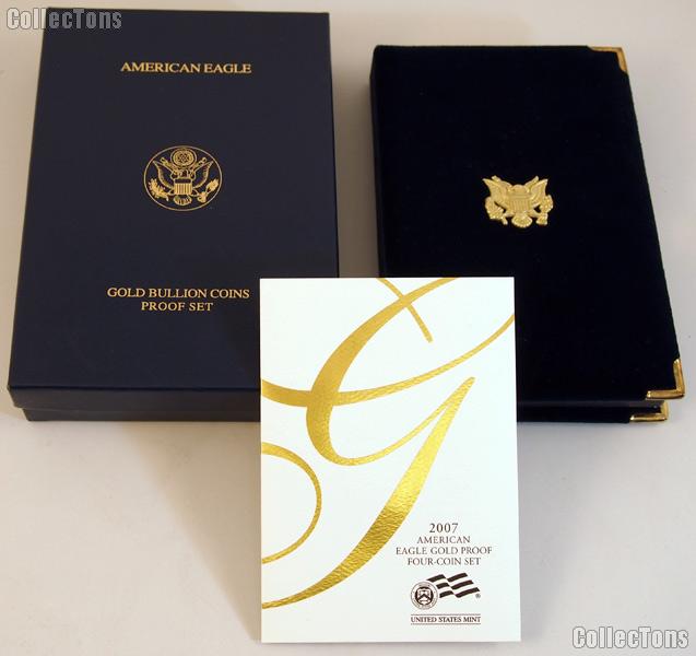 2007 American Eagle Gold Bullion 4-Coin Proof Set OGP Replacement Box and COA