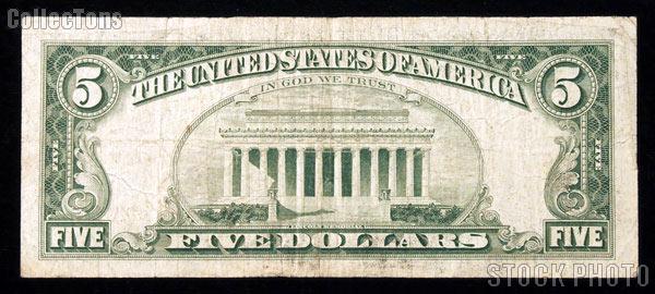 1963 US $5 Bill Red Seal Lot 20 Old Legal Tender Bank Note Paper Currency F XF 