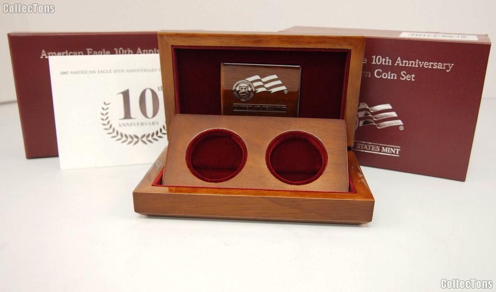2007-W American Eagle 10th Anniversary Platinum Coin Set OGP Replacement Box and COA