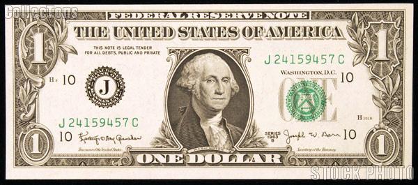 One Dollar Bill Federal Reserve Note Series 1963B BARR NOTE US Currency CU Crisp Uncirculated