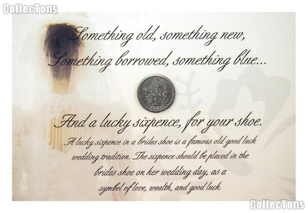 Sixpence Wedding Coin for Bride's Shoe..Lucky Bridal Six-Pence