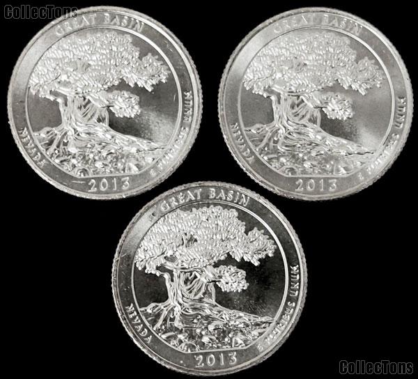 2013 P, D, & S Nevada Great Basin National Park Quarters GEM BU America the Beautiful