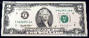 Two Dollar Bill Green Seal FRN Series 1995 US Currency CU Crisp Uncirculated