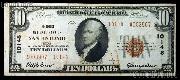 Ten Dollar Bill National Bank Note Brown Seal US Currency
