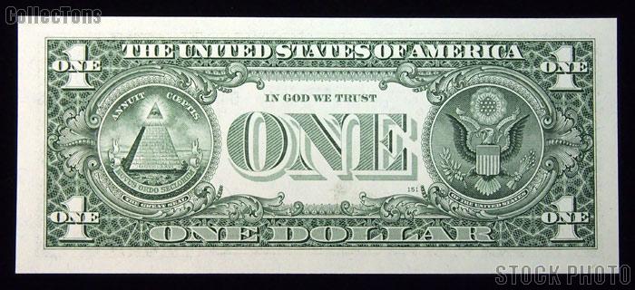 One Dollar Bill Federal Reserve Note FRN "REPEATER" US Currency CU Crisp Uncirculated