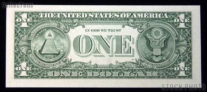 One Dollar Bill Federal Reserve Note FRN "RADAR" US Currency CU Crisp Uncirculated
