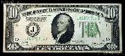 Ten Dollar Bill Green Seal FRN Series 1928 US Currency Good or Better