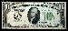 Ten Dollar Bill Green Seal FRN Series 1928 US Currency Good or Better