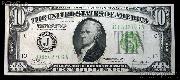 Ten Dollar Bill Green Seal FRN Series 1928 US Currency