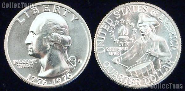 1976 Washington BICENTENNIAL Quarter One Coin Brilliant Uncirculated Condition