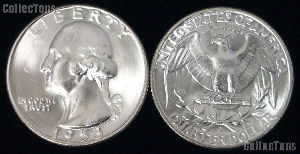 Washington Silver Quarter (1932-1964) 10 Different Coin Lot Brilliant Uncirculated Condition