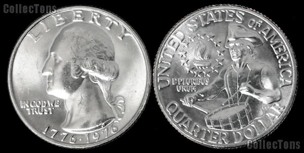 1976 Washington BICENTENNIAL Silver Clad Quarter One Coin Brilliant Uncirculated Condition