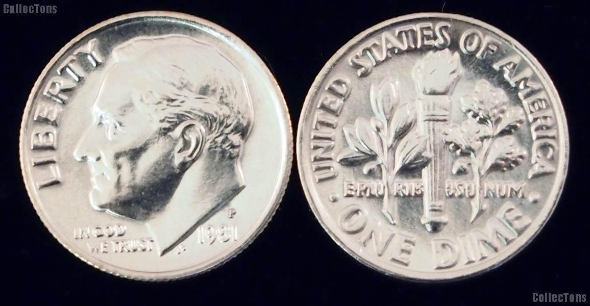 Roosevelt Dime (1965-Date) 3 Different Coin Lot Brilliant Uncirculated Condition