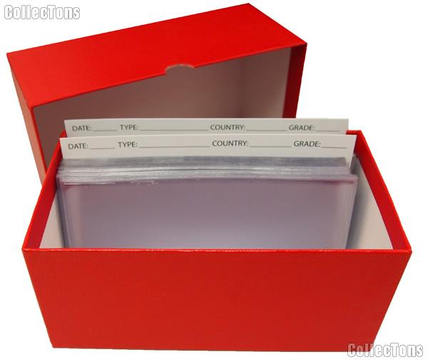 Currency Filing System Large Size with Filing Cards, Sleeves, Storage Box