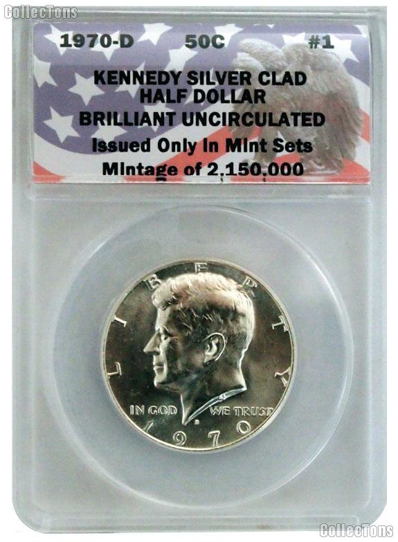 CollecTons Keepers #1: 1970-D Kennedy Silver Half Dollar Certified in Exclusive ANACS Brilliant Uncirculated Holder