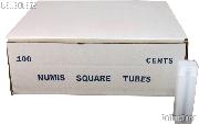 100 Coin Tubes for CENTS by Numis Square Plastic Coin Tubes for 50 Cents