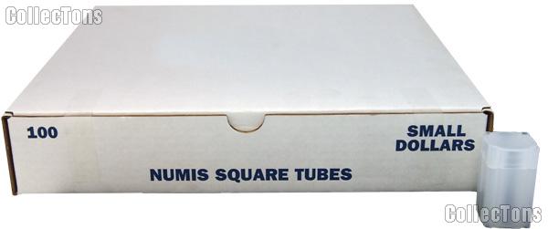 100 Coin Tubes for SMALL DOLLARS by Numis Square Plastic Coin Tubes for 25 Small Dollars