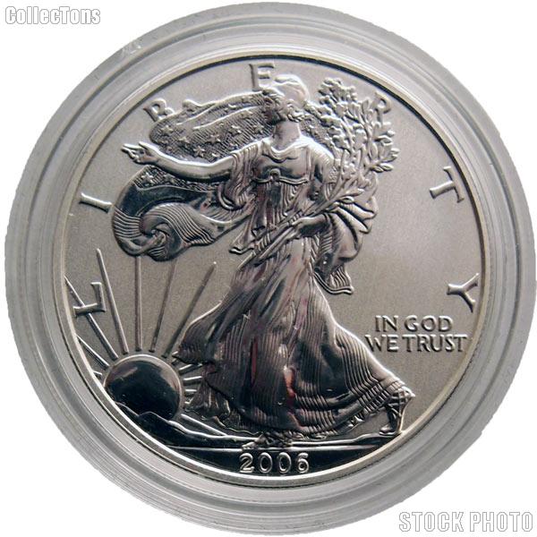 2006-P American Silver Eagle REVERSE PROOF from 20th Anniversary Set in Capsule