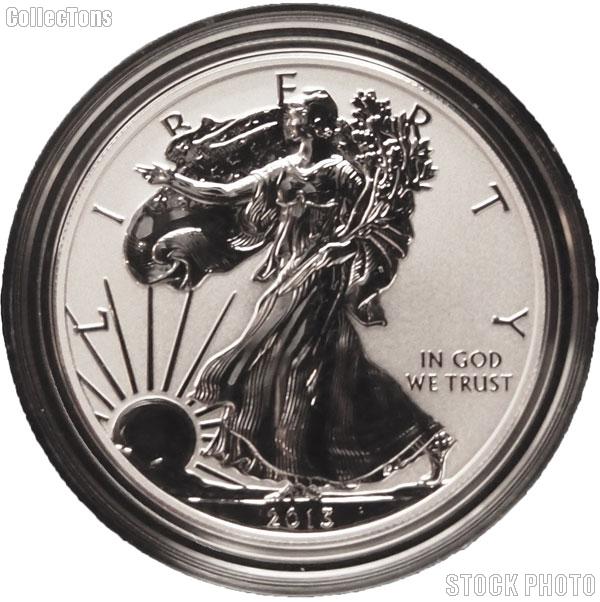 2013-W American Silver Eagle REVERSE PROOF Coin from US Mint Set in Capsule