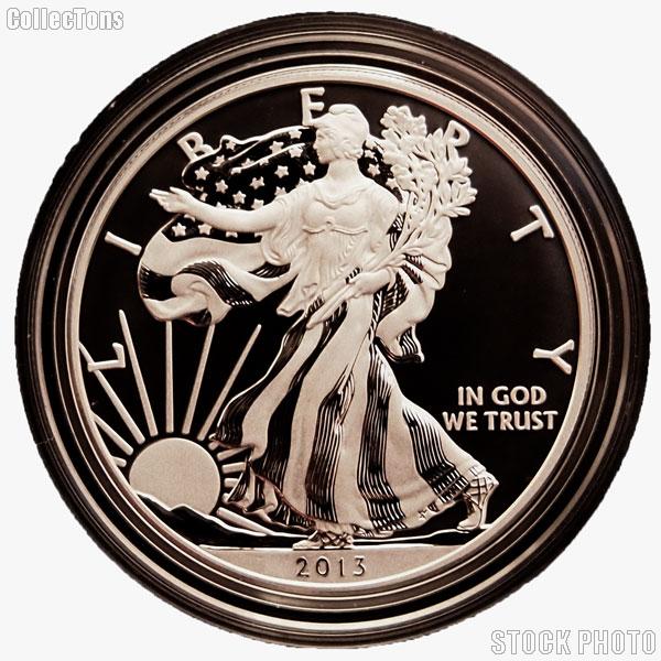 2013-W American Silver Eagle ENHANCED UNCIRCULATED Coin from US Mint Set in Capsule