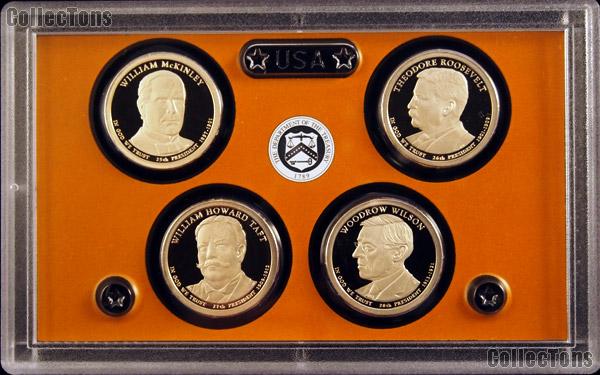 2013-S Proof Presidential Dollar 4-coin Set NO BOX 