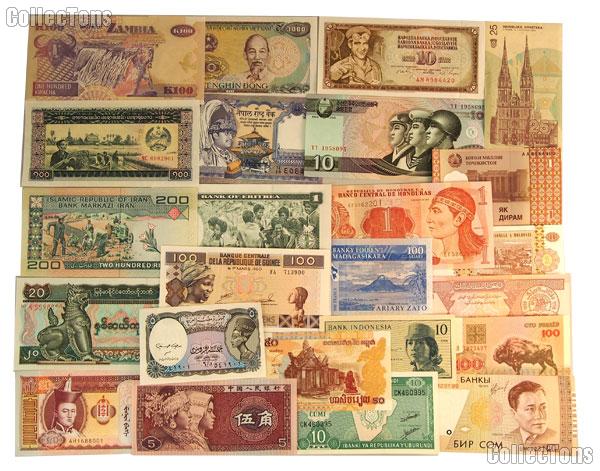 World Currency Starter Set with 24 Bills from 24 Different Countries in Dansco Album