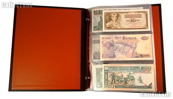 World Currency Starter Set with 24 Bills from 24 Different Countries in Dansco Album