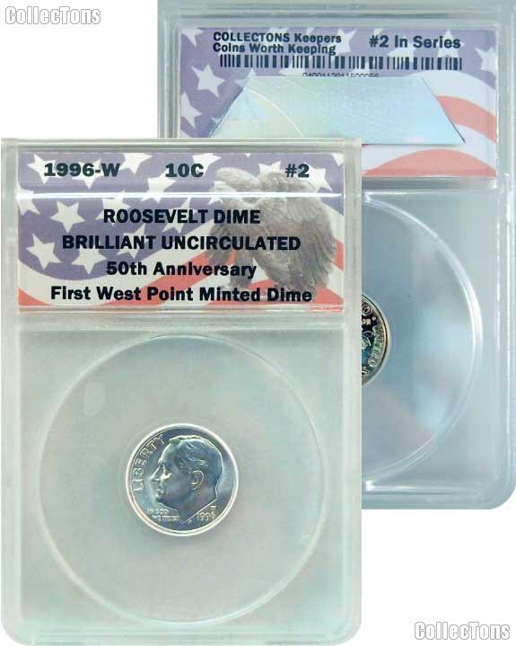 CollecTons Keepers #2: 1996-W Roosevelt Dime Certified in Exclusive ANACS Brilliant Uncirculated Holder