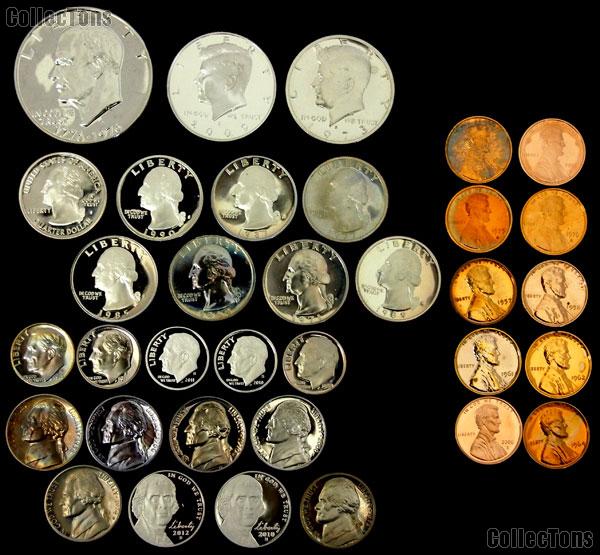 $5 Face Value - Cent to Dollar All Denominations 35 Proof Coin Lot
