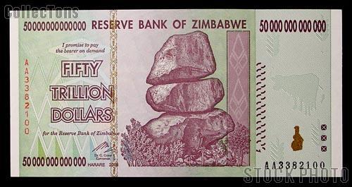 Zimbabwe 50 Trillion Dollar Bill Uncirculated