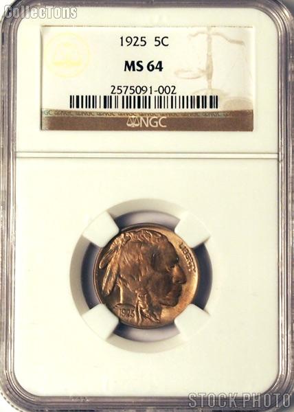 1925 Buffalo Nickel in NGC MS 64