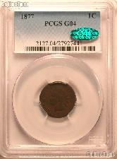 1877 Indian Head Cent KEY DATE in PCGS G 4 with CAC Verification Sticker