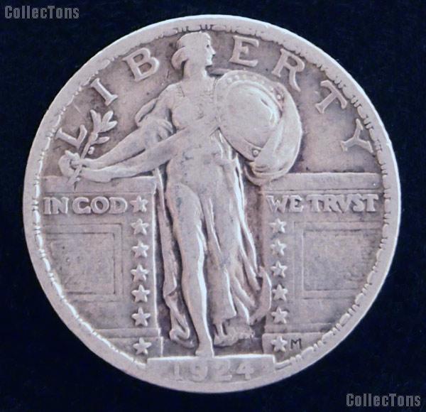 1924 Standing Liberty Silver Quarter Circulated Coin G 4 or Better