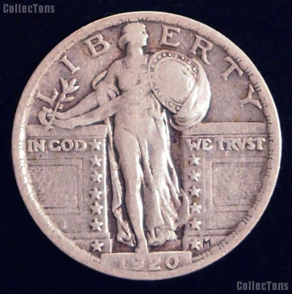 1920 Standing Liberty Silver Quarter Circulated Coin G 4 or Better