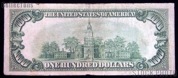 One Hundred Dollar Bill Green Seal FRN Series 1928 US Currency Good or Better