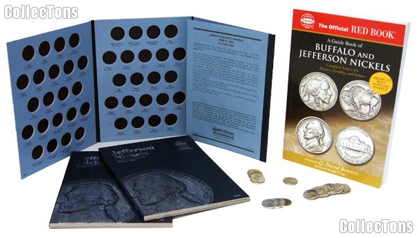 Jefferson Nickels Coin Collecting Starter Set with Folders, Book, and Coins