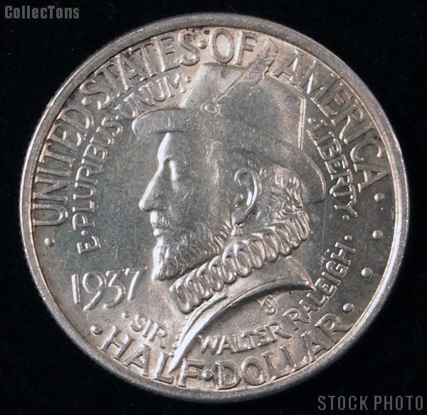 Roanoke Island, North Carolina 350th Anniversary Silver Commemerative Half Dollar (1937) in XF+ Condition